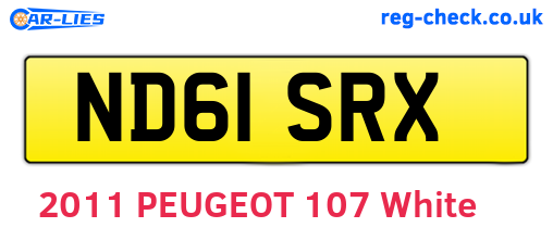ND61SRX are the vehicle registration plates.