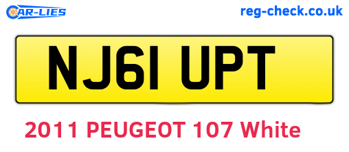 NJ61UPT are the vehicle registration plates.