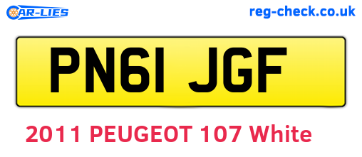 PN61JGF are the vehicle registration plates.