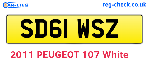 SD61WSZ are the vehicle registration plates.