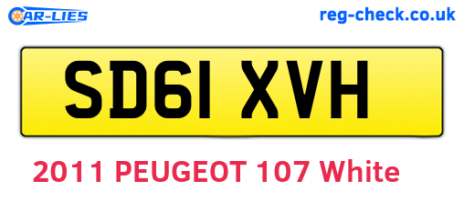 SD61XVH are the vehicle registration plates.