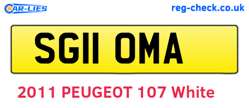 SG11OMA are the vehicle registration plates.