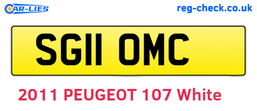 SG11OMC are the vehicle registration plates.