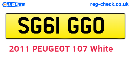 SG61GGO are the vehicle registration plates.