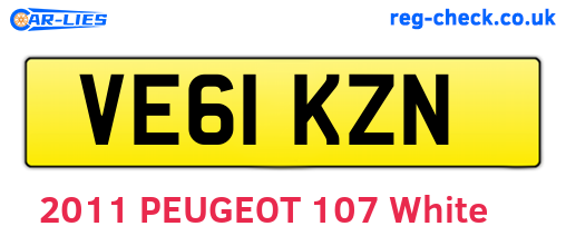 VE61KZN are the vehicle registration plates.