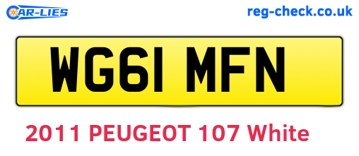 WG61MFN are the vehicle registration plates.