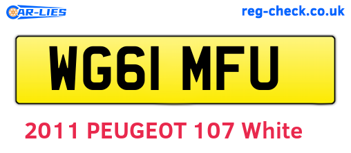 WG61MFU are the vehicle registration plates.
