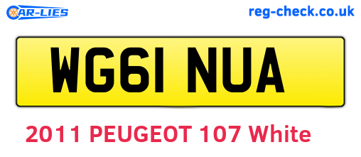 WG61NUA are the vehicle registration plates.
