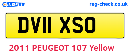 DV11XSO are the vehicle registration plates.