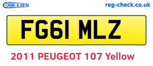 FG61MLZ are the vehicle registration plates.
