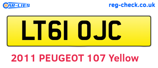 LT61OJC are the vehicle registration plates.