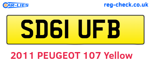 SD61UFB are the vehicle registration plates.