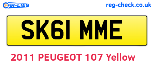 SK61MME are the vehicle registration plates.