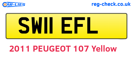 SW11EFL are the vehicle registration plates.