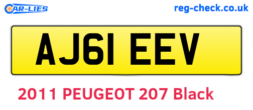 AJ61EEV are the vehicle registration plates.