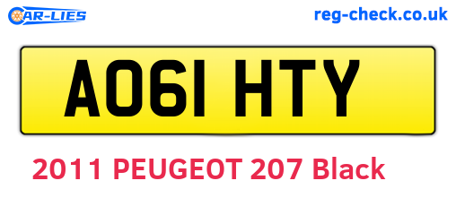 AO61HTY are the vehicle registration plates.