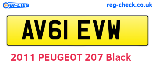AV61EVW are the vehicle registration plates.