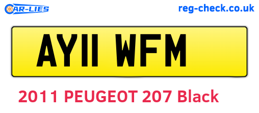 AY11WFM are the vehicle registration plates.