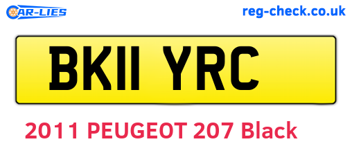 BK11YRC are the vehicle registration plates.