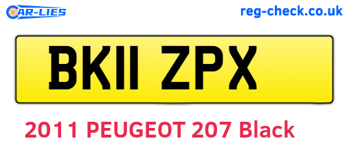 BK11ZPX are the vehicle registration plates.
