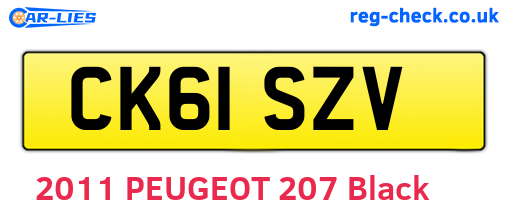 CK61SZV are the vehicle registration plates.