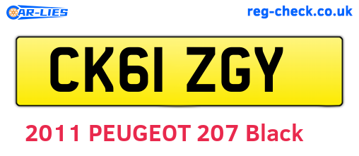 CK61ZGY are the vehicle registration plates.