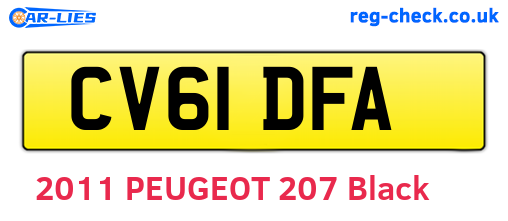 CV61DFA are the vehicle registration plates.