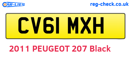 CV61MXH are the vehicle registration plates.