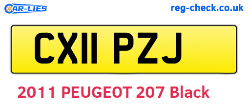 CX11PZJ are the vehicle registration plates.