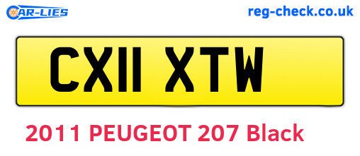 CX11XTW are the vehicle registration plates.