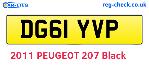 DG61YVP are the vehicle registration plates.