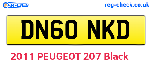DN60NKD are the vehicle registration plates.