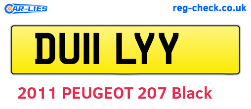 DU11LYY are the vehicle registration plates.