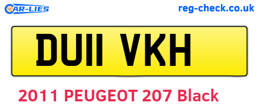 DU11VKH are the vehicle registration plates.