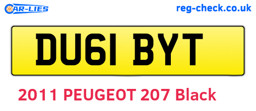 DU61BYT are the vehicle registration plates.