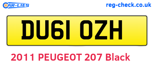 DU61OZH are the vehicle registration plates.