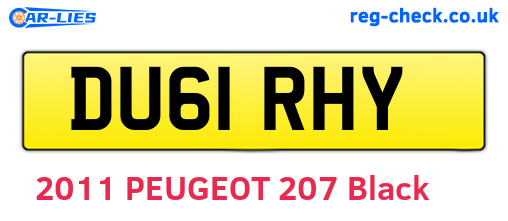 DU61RHY are the vehicle registration plates.