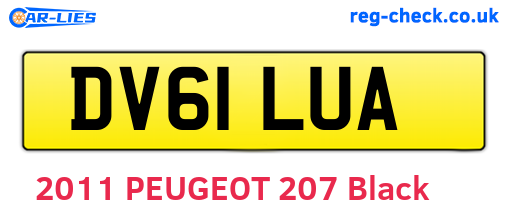 DV61LUA are the vehicle registration plates.