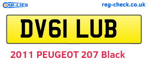 DV61LUB are the vehicle registration plates.