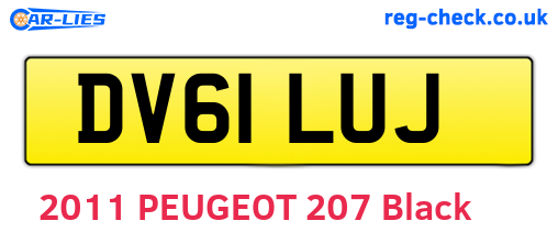 DV61LUJ are the vehicle registration plates.