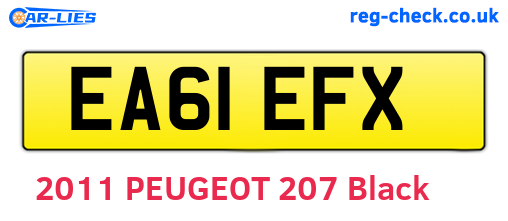 EA61EFX are the vehicle registration plates.
