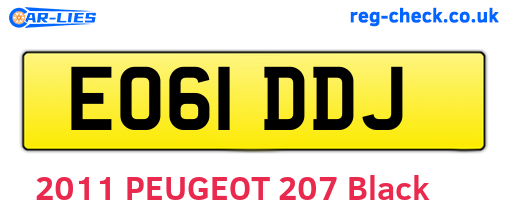 EO61DDJ are the vehicle registration plates.
