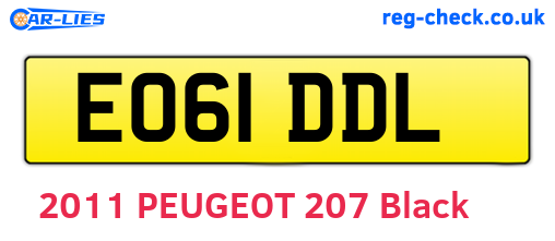 EO61DDL are the vehicle registration plates.