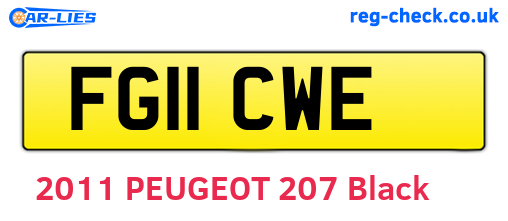 FG11CWE are the vehicle registration plates.