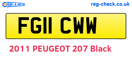 FG11CWW are the vehicle registration plates.
