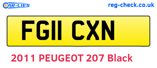 FG11CXN are the vehicle registration plates.