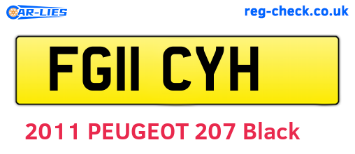 FG11CYH are the vehicle registration plates.