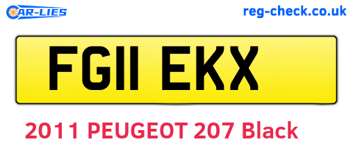 FG11EKX are the vehicle registration plates.