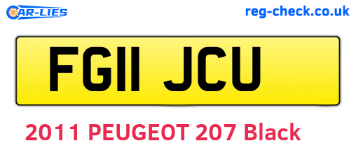 FG11JCU are the vehicle registration plates.