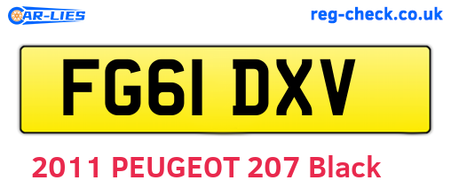 FG61DXV are the vehicle registration plates.